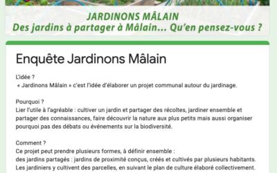 Enquête jardinons Mâlain