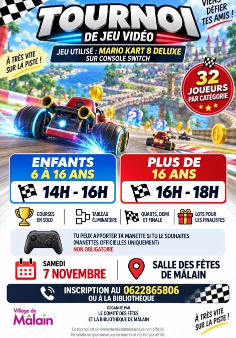 07 novembre : Tournoi de jeu vidéo